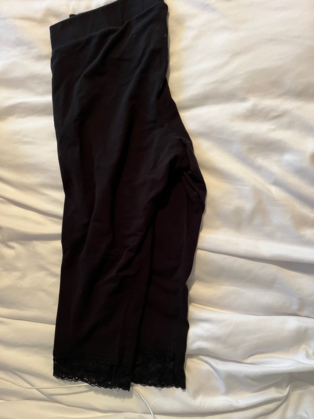 torrid Black High-Rise Stretch Leggings with Lace Hem